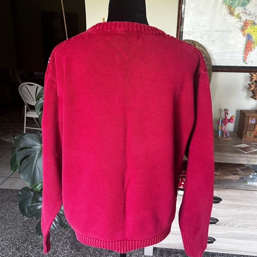 Oscar de la Renta Red Plaid Crewneck Sweater - Picture 4 of 7